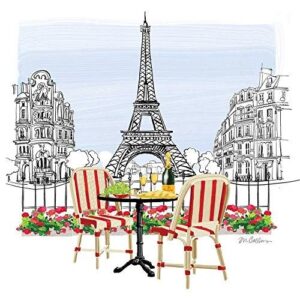 Napkin/Luncheon -"Bistro de Paris" by Paperproducts Design- 3-ply Paper Napkins 20ct