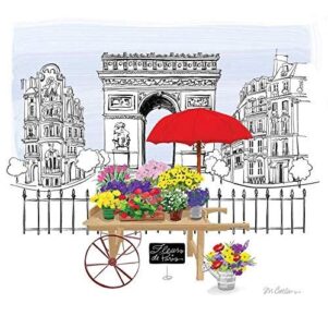 Napkin/Luncheon -"Fleurs de Paris" by Paperproducts Design – 3-Ply Paper Napkins 20ct
