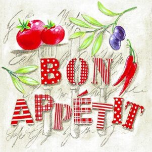 Napkin/Luncheon - "Bon Appetit" by Ambiente Paper 20ct