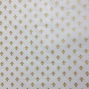 Gift Wrap Tissue - Gold Fleur de Lis symbols on white tissue paper (30 Ct)