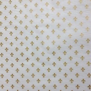 Gift Wrap Tissue - Gold Fleur de Lis symbols on white tissue paper (30 Ct)