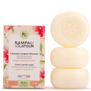 Cologne Grapefruit Soap Bar 3pk - 125g each - Rampal LaTour Imported from France.