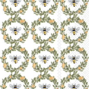Napkins - Guest/Dinner - Bumblebee Wreath (16ct)