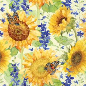 Napkins- Luncheon- Sunflower & Larkspur (20ct)