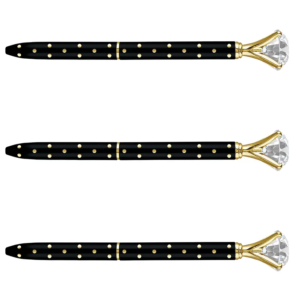 Gem Pens - Black/Metallic Dot (1ct)