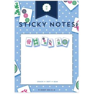 white sticky notes with mahjong tiles across the top