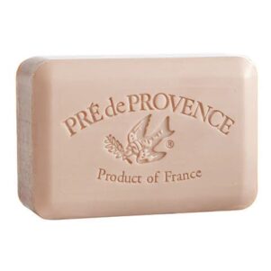 french soap bar in patchouli scent rectangle shape and light tan in color