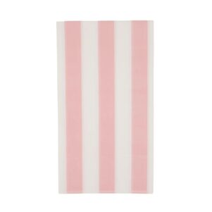 guest napkins in a white and petal pink stripe pattern