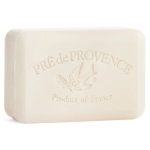 french soap scented sea salt with a white background