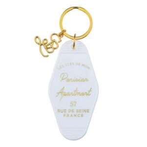 vintage motel key tag with a white background